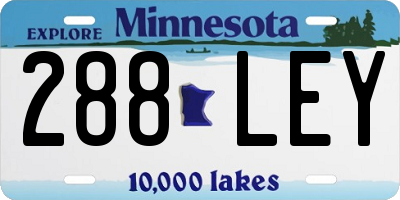 MN license plate 288LEY
