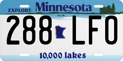 MN license plate 288LFO
