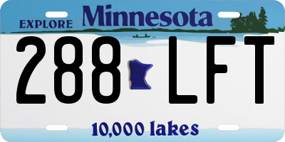 MN license plate 288LFT