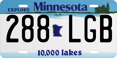 MN license plate 288LGB
