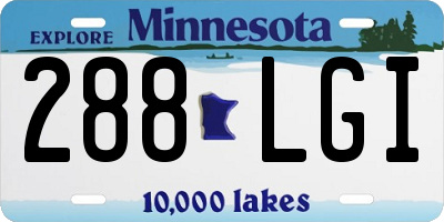 MN license plate 288LGI