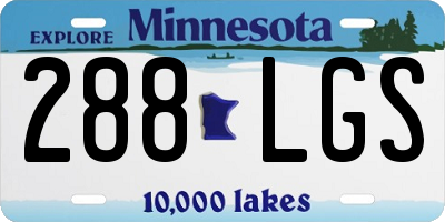 MN license plate 288LGS