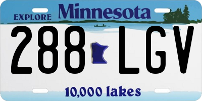 MN license plate 288LGV