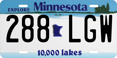 MN license plate 288LGW