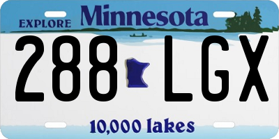 MN license plate 288LGX