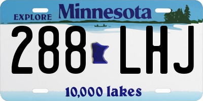 MN license plate 288LHJ