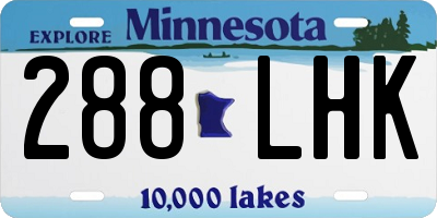 MN license plate 288LHK