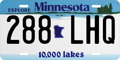 MN license plate 288LHQ