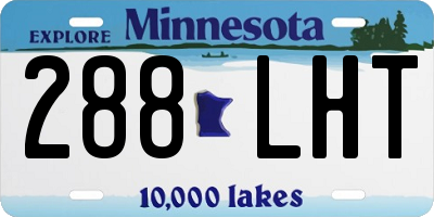 MN license plate 288LHT