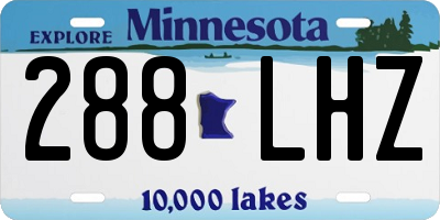 MN license plate 288LHZ