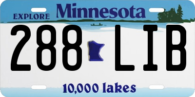 MN license plate 288LIB