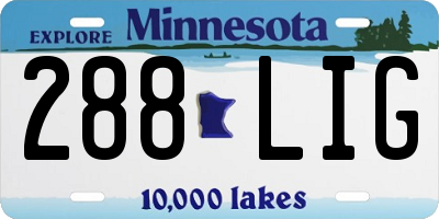 MN license plate 288LIG