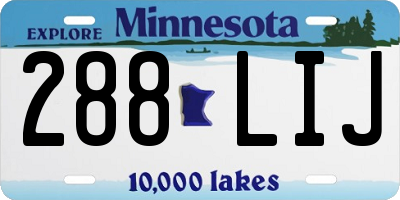 MN license plate 288LIJ