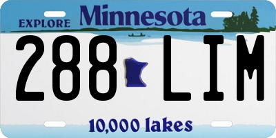 MN license plate 288LIM