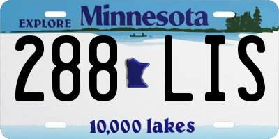 MN license plate 288LIS