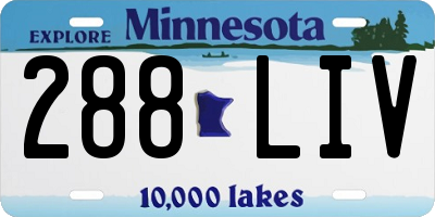 MN license plate 288LIV