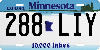 MN license plate 288LIY