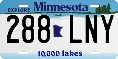 MN license plate 288LNY