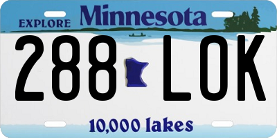 MN license plate 288LOK