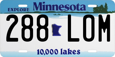 MN license plate 288LOM