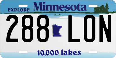 MN license plate 288LON