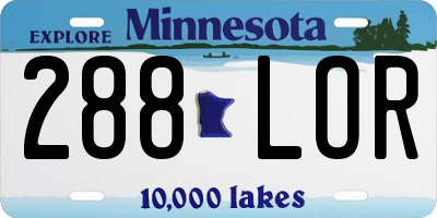 MN license plate 288LOR