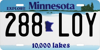 MN license plate 288LOY