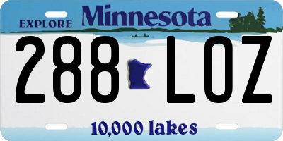 MN license plate 288LOZ