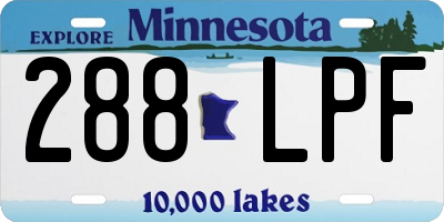 MN license plate 288LPF
