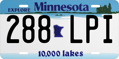 MN license plate 288LPI