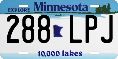 MN license plate 288LPJ