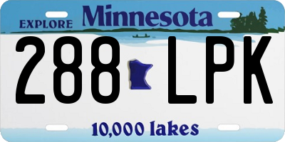 MN license plate 288LPK