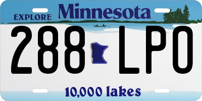 MN license plate 288LPO