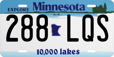 MN license plate 288LQS