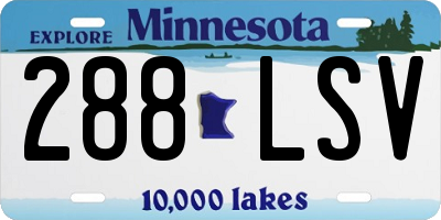 MN license plate 288LSV