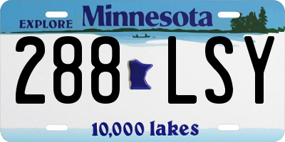 MN license plate 288LSY