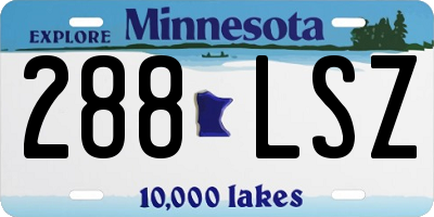 MN license plate 288LSZ