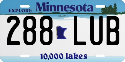 MN license plate 288LUB