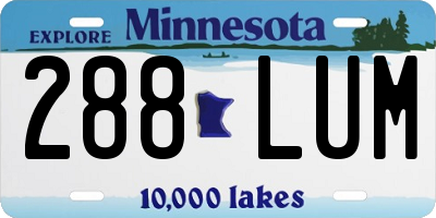 MN license plate 288LUM