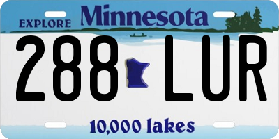 MN license plate 288LUR