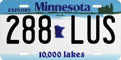 MN license plate 288LUS
