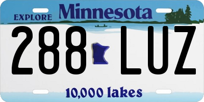 MN license plate 288LUZ