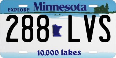 MN license plate 288LVS