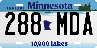 MN license plate 288MDA