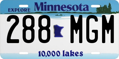 MN license plate 288MGM
