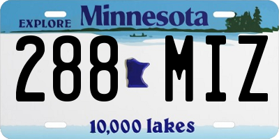 MN license plate 288MIZ