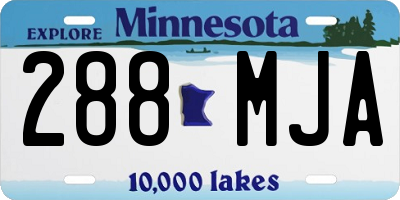 MN license plate 288MJA