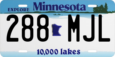 MN license plate 288MJL