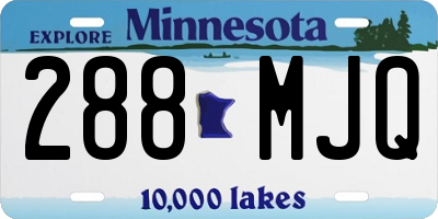 MN license plate 288MJQ