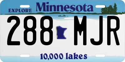 MN license plate 288MJR
